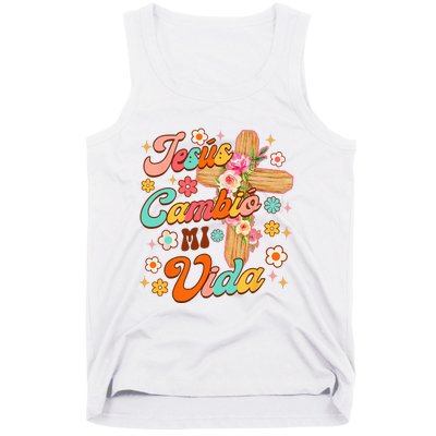 Spanish Bible Verse Christian Faith Jesus Cambio Mi Vida Tank Top