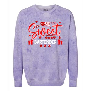 Sweet Bartender ValentineS Day Hearts Proud Job Team Lover Gift Colorblast Crewneck Sweatshirt