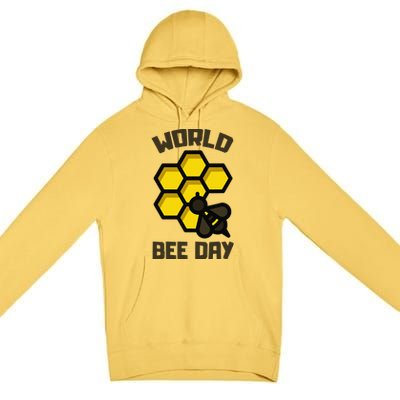 Save Bees World Bee Day Beehive Honey Premium Pullover Hoodie