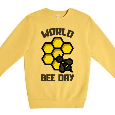 Save Bees World Bee Day Beehive Honey Premium Crewneck Sweatshirt