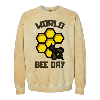 Save Bees World Bee Day Beehive Honey Colorblast Crewneck Sweatshirt