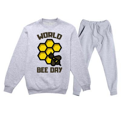 Save Bees World Bee Day Beehive Honey Premium Crewneck Sweatsuit Set