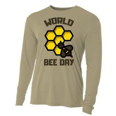 Save Bees World Bee Day Beehive Honey Cooling Performance Long Sleeve Crew