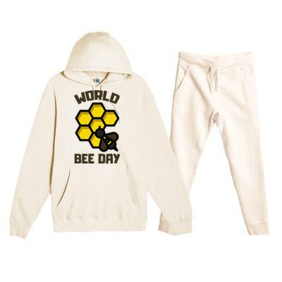 Save Bees World Bee Day Beehive Honey Premium Hooded Sweatsuit Set