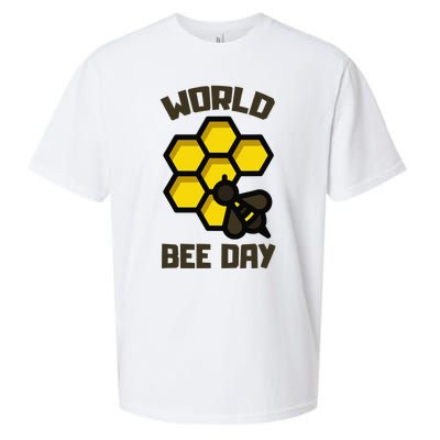 Save Bees World Bee Day Beehive Honey Sueded Cloud Jersey T-Shirt