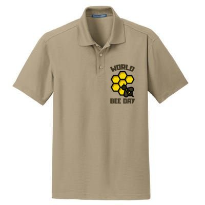 Save Bees World Bee Day Beehive Honey Dry Zone Grid Polo