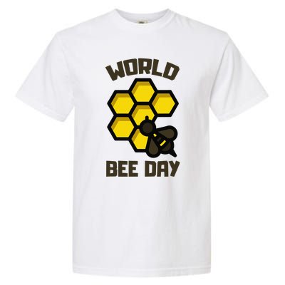 Save Bees World Bee Day Beehive Honey Garment-Dyed Heavyweight T-Shirt