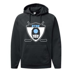 Shield Black Winter Sports Utah Hockey Club Gift Performance Fleece Hoodie