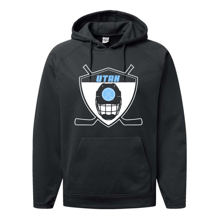 Shield Black Winter Sports Utah Hockey Club Gift Performance Fleece Hoodie