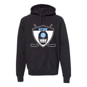 Shield Black Winter Sports Utah Hockey Club Gift Premium Hoodie