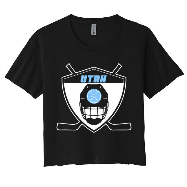 Shield Black Winter Sports Utah Hockey Club Gift Crop Top