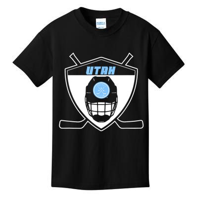 Shield Black Winter Sports Utah Hockey Club Gift Kids T-Shirt