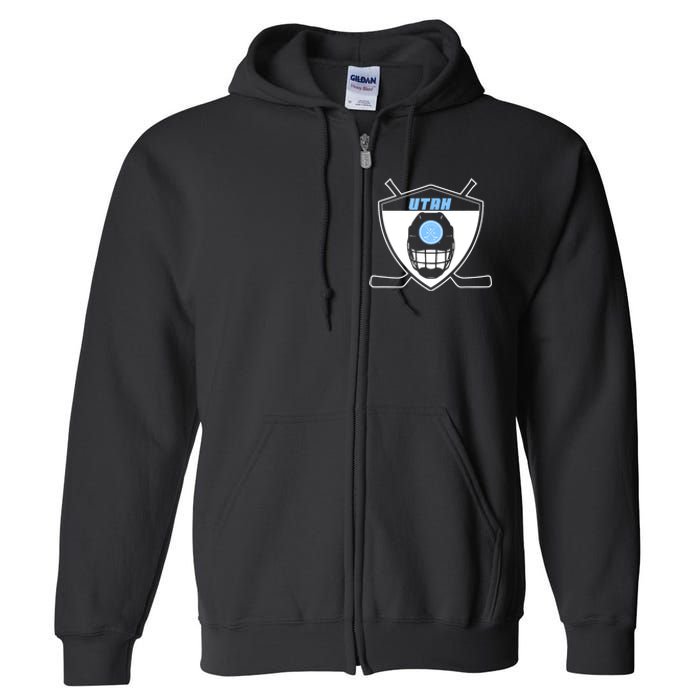 Shield Black Winter Sports Utah Hockey Club Gift Full Zip Hoodie