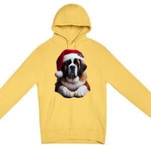 Saint Bernard With Santa Hat Christmas Xmas Dog Owner Mom Gift Premium Pullover Hoodie