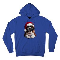 Saint Bernard With Santa Hat Christmas Xmas Dog Owner Mom Gift Hoodie