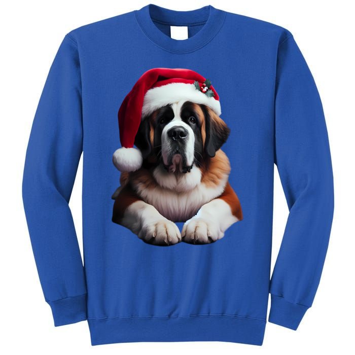 Saint Bernard With Santa Hat Christmas Xmas Dog Owner Mom Gift Sweatshirt