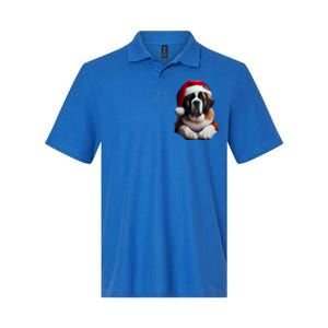 Saint Bernard With Santa Hat Christmas Xmas Dog Owner Mom Gift Softstyle Adult Sport Polo