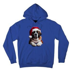 Saint Bernard With Santa Hat Christmas Xmas Dog Owner Mom Gift Tall Hoodie