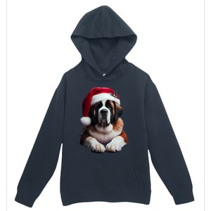 Saint Bernard With Santa Hat Christmas Xmas Dog Owner Mom Gift Urban Pullover Hoodie