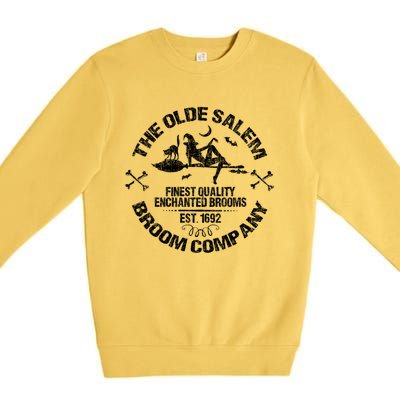 Sexy Basic Witch Olde Salem Broom Company Emblem Herbalist Cute Gift Premium Crewneck Sweatshirt