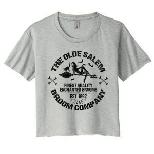 Sexy Basic Witch Olde Salem Broom Company Emblem Herbalist Cute Gift Women's Crop Top Tee