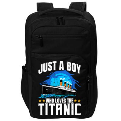 Ship Boy Who Just Love The Rms Titanic Christmas Pajama Boy Impact Tech Backpack