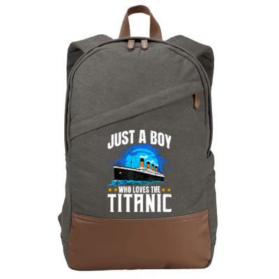 Ship Boy Who Just Love The Rms Titanic Christmas Pajama Boy Cotton Canvas Backpack