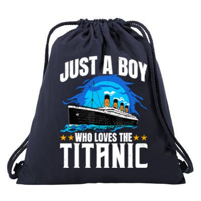 Ship Boy Who Just Love The Rms Titanic Christmas Pajama Boy Drawstring Bag