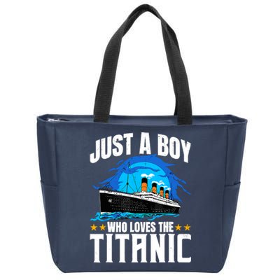 Ship Boy Who Just Love The Rms Titanic Christmas Pajama Boy Zip Tote Bag