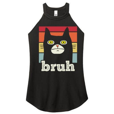 Saying Bruh With Cat Greetings Ns Women’s Perfect Tri Rocker Tank