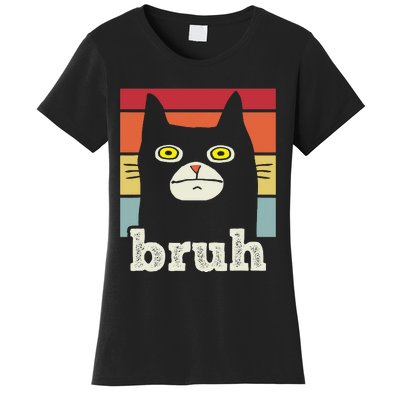 Saying Bruh With Cat Greetings Ns Women's T-Shirt