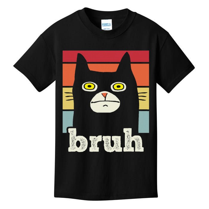 Saying Bruh With Cat Greetings Ns Kids T-Shirt