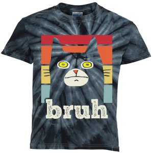 Saying Bruh With Cat Greetings Ns Kids Tie-Dye T-Shirt