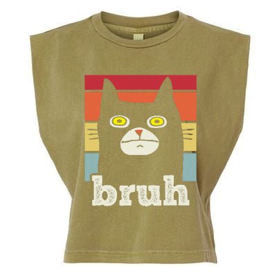 Saying Bruh With Cat Greetings Ns Garment-Dyed Women's Muscle Tee