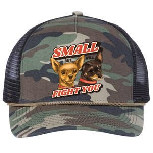 Small But Will Fight You Puppy Retro Rope Trucker Hat Cap