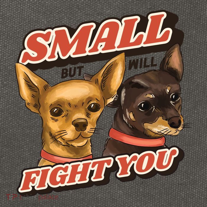 Small But Will Fight You Puppy Cotton Canvas Backpack