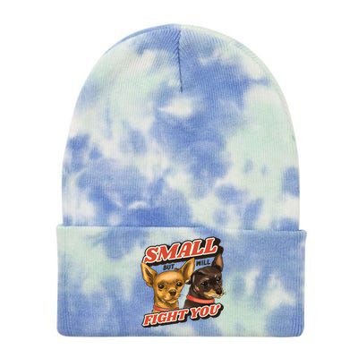 Small But Will Fight You Puppy Tie Dye 12in Knit Beanie