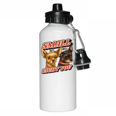 Small But Will Fight You Puppy Aluminum Water Bottle 