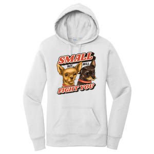 Small But Will Fight You Puppy Women's Pullover Hoodie