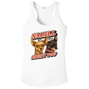 Small But Will Fight You Puppy Ladies PosiCharge Competitor Racerback Tank