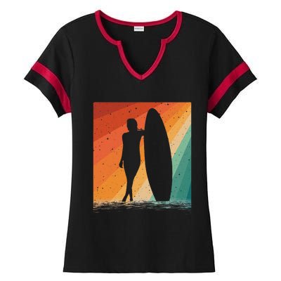 Surf Board Water Ladies Halftime Notch Neck Tee