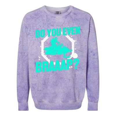 Snowmobile Braaap Winter Snow Machine - Snowmobiling Colorblast Crewneck Sweatshirt