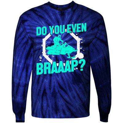 Snowmobile Braaap Winter Snow Machine - Snowmobiling Tie-Dye Long Sleeve Shirt