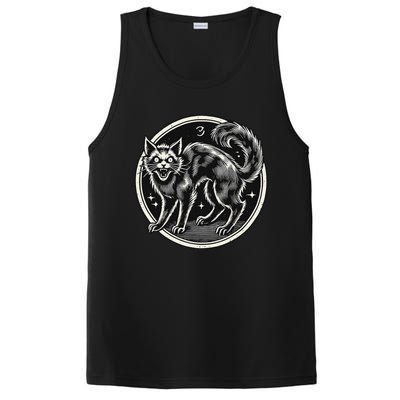 Scary Black Witch Cat Extraordinary Scary PosiCharge Competitor Tank