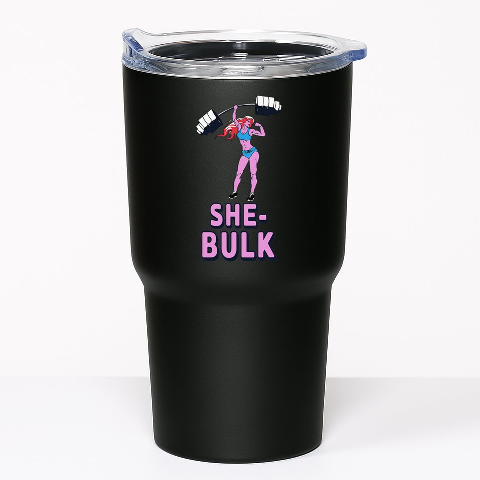 She Bulk Weightlifting Bodybuilding Gym Fitness Tumbler