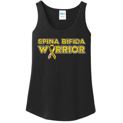 Spina Bifida Warrior Yellow Ribbon Ladies Essential Tank