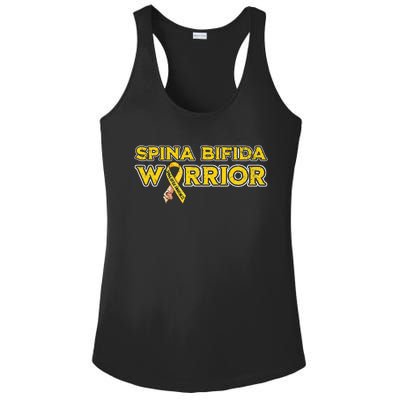 Spina Bifida Warrior Yellow Ribbon Ladies PosiCharge Competitor Racerback Tank