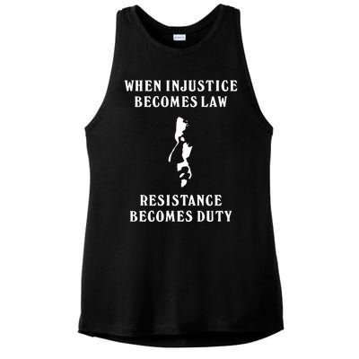 Shehr Bano When Injustice Becomes Law Resistance Becomes Duty Ladies PosiCharge Tri-Blend Wicking Tank