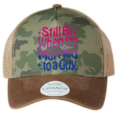 Still Bi When Married To A Guy Bisexual Guy Pride Parade Legacy Tie Dye Trucker Hat