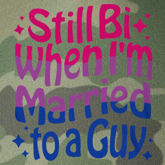 Still Bi When Married To A Guy Bisexual Guy Pride Parade Legacy Tie Dye Trucker Hat